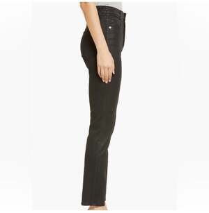 AG Adriano Goldschmied Alexxis Slim High Rise Coated Jeans in Blackboard Black